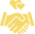 A yellow logo featuring a heart.