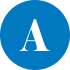 White Letter A in blue circle