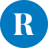 White Letter R in blue circle