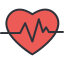 Heart icon with pulse line going across