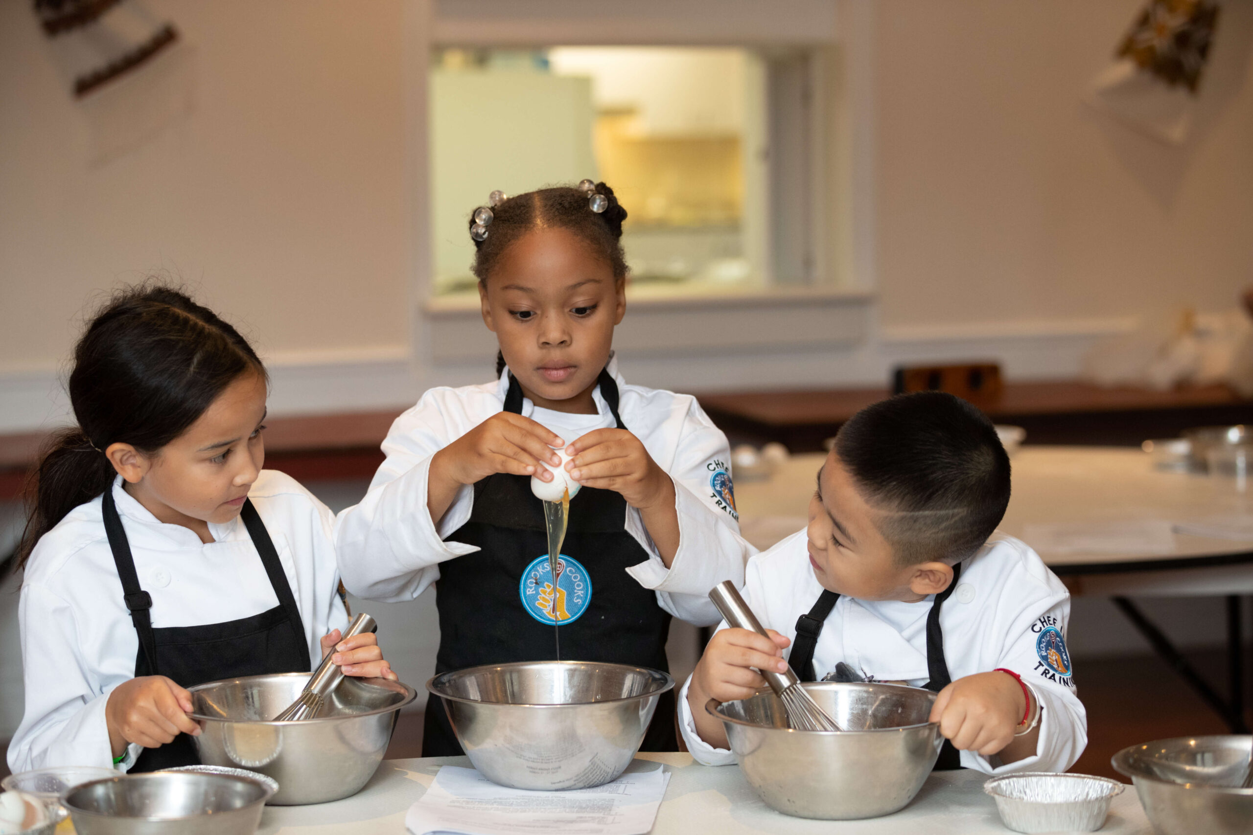 Children cooking in a kitchen